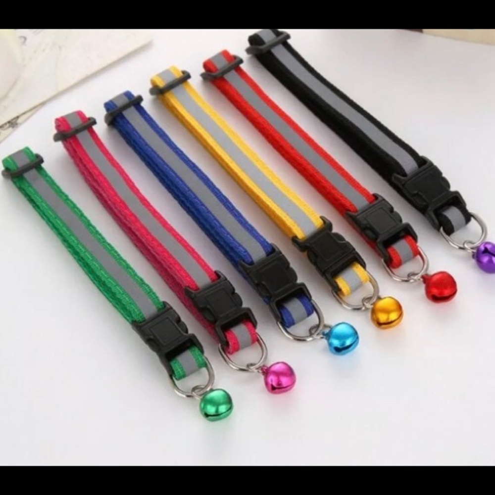 Small dog reflective collars with small bells
